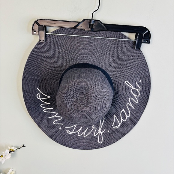 J Crew 'sun.surf.sand.' Graphic Straw Hat One Size - Picture 1 of 3